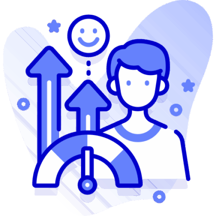 Icon of person with upward arrows representing emotional impact and brand connection.