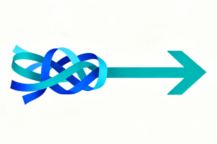 Icon showing arrows symbolising translation of behavioural data into insight.